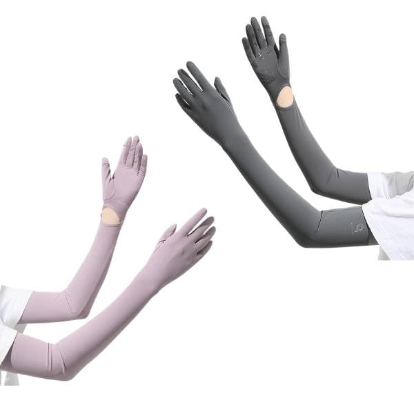 PALAY® 2 Pairs Hand Gloves for Sun Protection with Arm Sleeves for Women,Nylon Ice Silk Sun Protection Gloves Women Cooling UV Hand Cover Arm Sleeves Bike Riding PALAY® 2 Pairs Hand Gloves for Sun Protection with Arm Sleeves for Women,Nylon Ice Silk Sun Protection Gloves Women Cooling UV Hand Cover Arm Sleeves Bike Riding